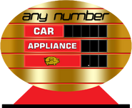 The big gold oval version with 5-digit car price readout. (1986-2010)