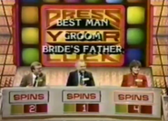 A Question Round from Michael Larson's show. This was the third question in the first round: "What member of the wedding party is responsible for giving the check to the clergyman?"