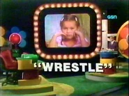 In earlier shows, the word is huge and only displayed briefly.