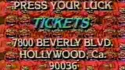 Press Your Luck ticket plug, 1983