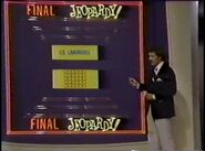 Alex reveals the Final Jeopardy! clue.