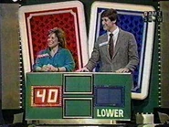 The podiums from the Eubanks/Rafferty versions. This is from the first show, notice that there are no "X" boxes indicating who won a game and the frame lights are always lit.