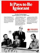 It Pays to Be Ignorant Ad 2-11-1974