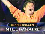 Bernie celebrating winning the million dollars on Who Wants to Be a Millionaire?.