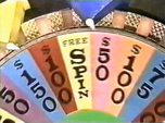The Free Spin space, as it appeared during Bob Goen's hosting debut on July 17, 1989. It would later become a yellow $400. Notice those cheap $50 and $75 spaces.