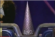 This is why a Dunce Cap is used on this game show.