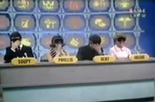It's the 1970s, and the panel have blinders on as the Mystery Guest enters.