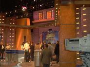 A side shot of the set. Notice this is from a Muppets episode, so there are extenders on the faceoff podium.