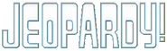 White Jeopardy Logo With Cyan Linings