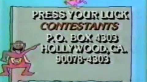 Press Your Luck contestant plug, 1984