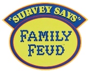 "Survey Says" Family Feud logo from the 1st edition of the Endless Games version of the Family Feud Board Game.