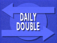 Season 7 Daily Double with light blue arrows going left and right and a circle with white letters on a dark blue background.