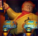 The family feud slots with a model of Louie Anderson on it