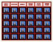 Up top are the Jeopardy! round categories from the series premiere on September 10, 1984; these would be repeated for the 3000th show on September 19, 1997.