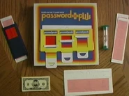 All three editions had much the same components: The main game board (which matched the colors of that edition's game box), one card wallet (shared by each round's clue givers), a deck of small game cards (containing the puzzles and the list of ALPHABETICS words for each game), a deck of game board cards (a matching card for each small game card), a 60-second sand timer (used for ALPHABETICS) and the standard pack of MB play money. The game rules were altered in that only three puzzles were played per game at $100 each (the show could have 4 or more puzzles per round, depending on the rule changes) with the team who won the most money playing ALPHABETICS.