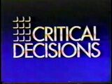 Critical Decisions