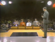 The contestants row podiums as seen in the 1972 premiere