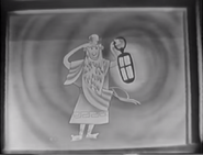 Door from the Nothing but the Truth Pilot. Depicted is some old roman dude with a latern as opposed to the caratured men.