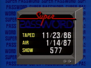 Super Password 1987 Production Slate