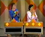 The contestant podiums are recycled from the pilot (with some additions), except they do not show numbers now in this game since there's no money offered in the series.