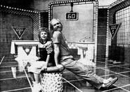 Double Dare, 1986, Harvey and a contestant in a very early stage of taping