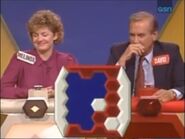 This occurred in the era of the 2nd board. When a game was won, the un-captured hexagons were stripped of their letters and back-flipped to make it easier for viewers to see how it happened.