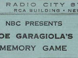 Joe Garagiola's Memory Game