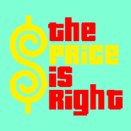 The Price is Right Logo with Trimmed Letters in Turquoise Background