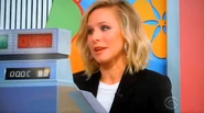 Kristen Bell as a cashier in Grocery Game on The Price is Right