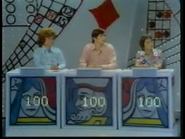 The contestant area for most of the series (note the podiums have faces of playing card kings and queens).