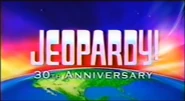 Season 30 Title Card with "30th Anniversary" byline. Notice the revival of the globe intro.