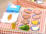 And we got the ingredients! But, to get the money, they all must be in the sandwich. Anything left on the plates voids it out, even if it's a small leaf of lettuce or a small slice of cheese.