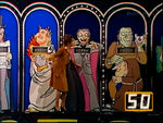 The bonus round in progress. Unlike the aired series, the arms of the caricatures did not move.