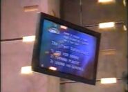 After the question was shown, the screen transitioned back to the main set where the question was shown on the monitor, like this one. Then, the family's name was changed back as the camera panned to the center or side of the set.