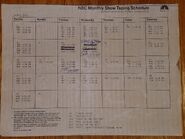 Monthy Taping Schedule - April 1984