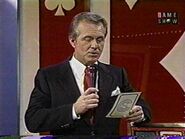 Bob Eubanks' question cards originally had the "CS" centered.