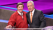 Alex Trebek and announcer Johnny Gilbert