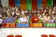 The Contestants Row frame border colors turned red for a brief period in the 1980s. Notice that the blue and green podiums switch places.