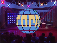 The globe intro used during the first two months of the 3rd season. Yellow letters are on a light blue sphere with black lines divided into squares. It rotates at warp speed.