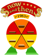 The yellow pie piece changed to red, the brown pie piece changed to yellow. (1983-1986)