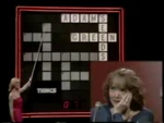 Carolyn Jones agonizing over a clue (3 Down).