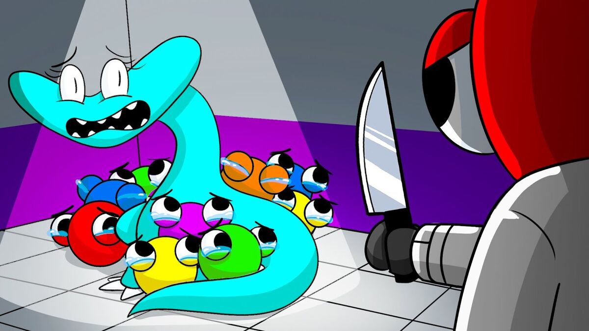 Rainbow Friends Chapter 2 - Cyan Sad Origin Story! Cartoon Animation by  GameToons 