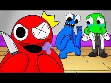 RAINBOW FRIENDS but BLUE STEALS RED'S GIRLFRIEND! Sad Origin Story  Animation by GameToons 