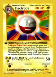 Electrode in the Pokémon Trading Card Game.