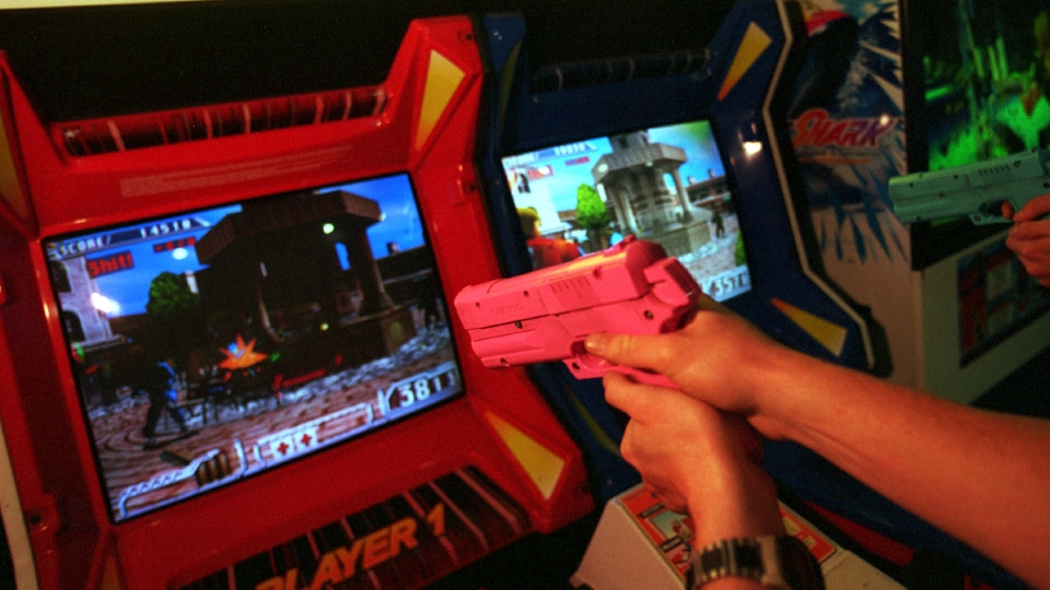 Light gun arcade cabinet