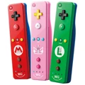 Wii Remotes based off of Mario, Peach, and Luigi.