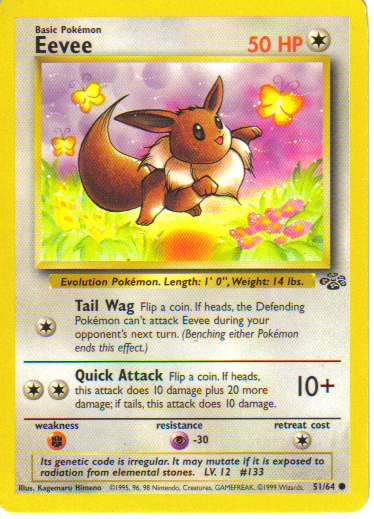 Eevee Eievui Evolution Pokemon Fire Red Nintendo Playing Card Game Japan