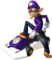 Waluigi as he appears in Mario Kart DS.