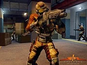 Three Mercenaries, two with the Assault Rifle, one with the Scattergun