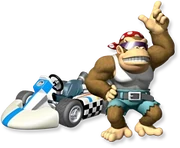 Funky Kong with his kart in .